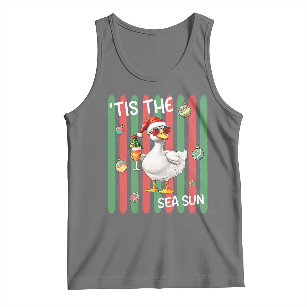 Funny Christmas In July Goose Tank Top Tis The Sea Sun TS12 Black Heather Print Your Wear