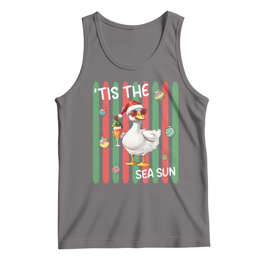 Funny Christmas In July Goose Tank Top Tis The Sea Sun TS12 Deep Heather Print Your Wear