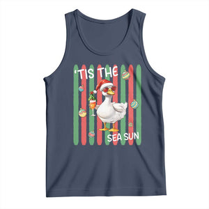 Funny Christmas In July Goose Tank Top Tis The Sea Sun TS12 Navy Print Your Wear