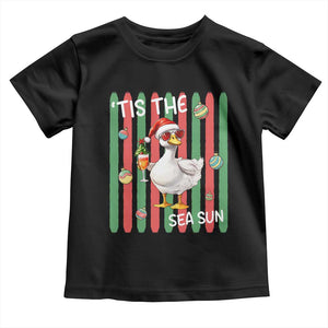 Funny Christmas In July Goose Toddler T Shirt Tis The Sea Sun TS12 Black Print Your Wear