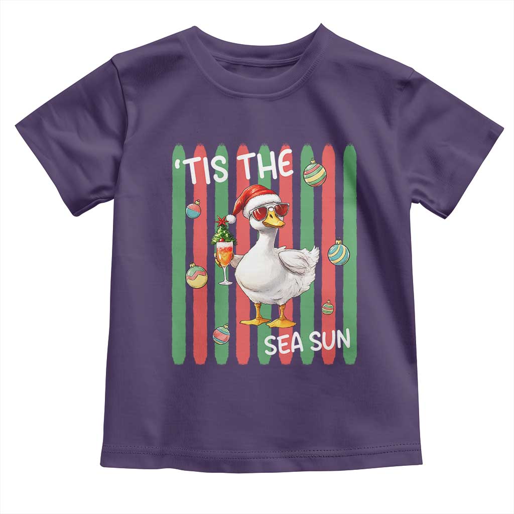 Funny Christmas In July Goose Toddler T Shirt Tis The Sea Sun TS12 Purple Print Your Wear