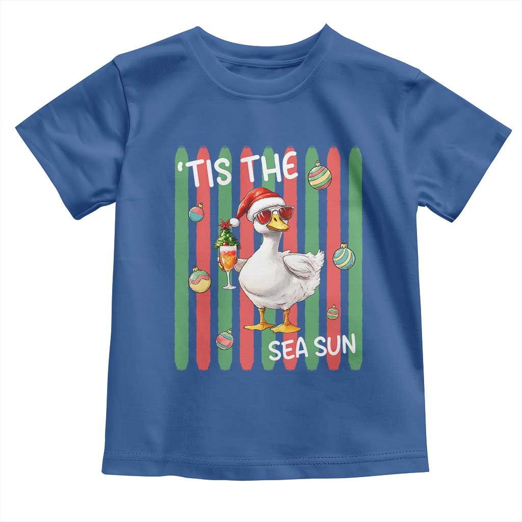 Funny Christmas In July Goose Toddler T Shirt Tis The Sea Sun TS12 Royal Blue Print Your Wear