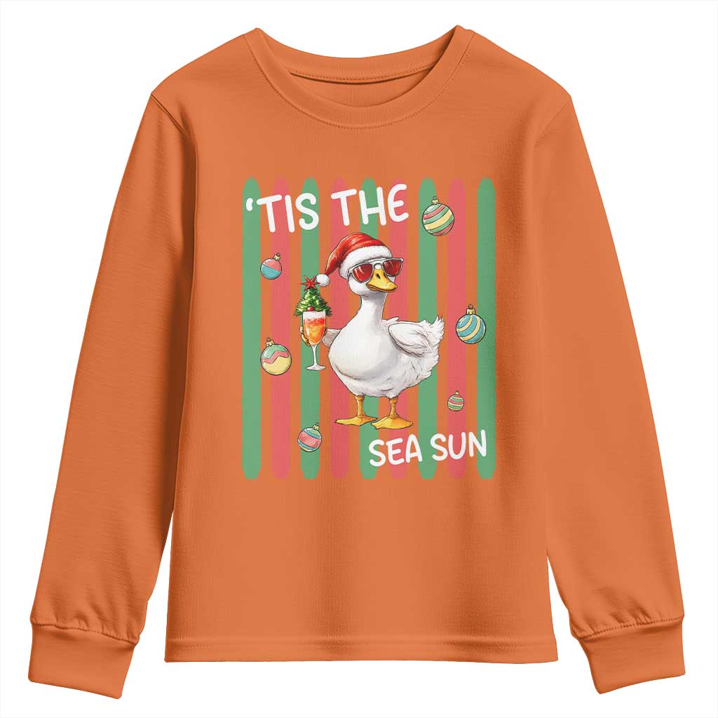 Funny Christmas In July Goose Youth Sweatshirt Tis The Sea Sun TS12 Orange Print Your Wear