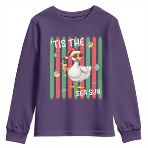 Funny Christmas In July Goose Youth Sweatshirt Tis The Sea Sun TS12 Purple Print Your Wear
