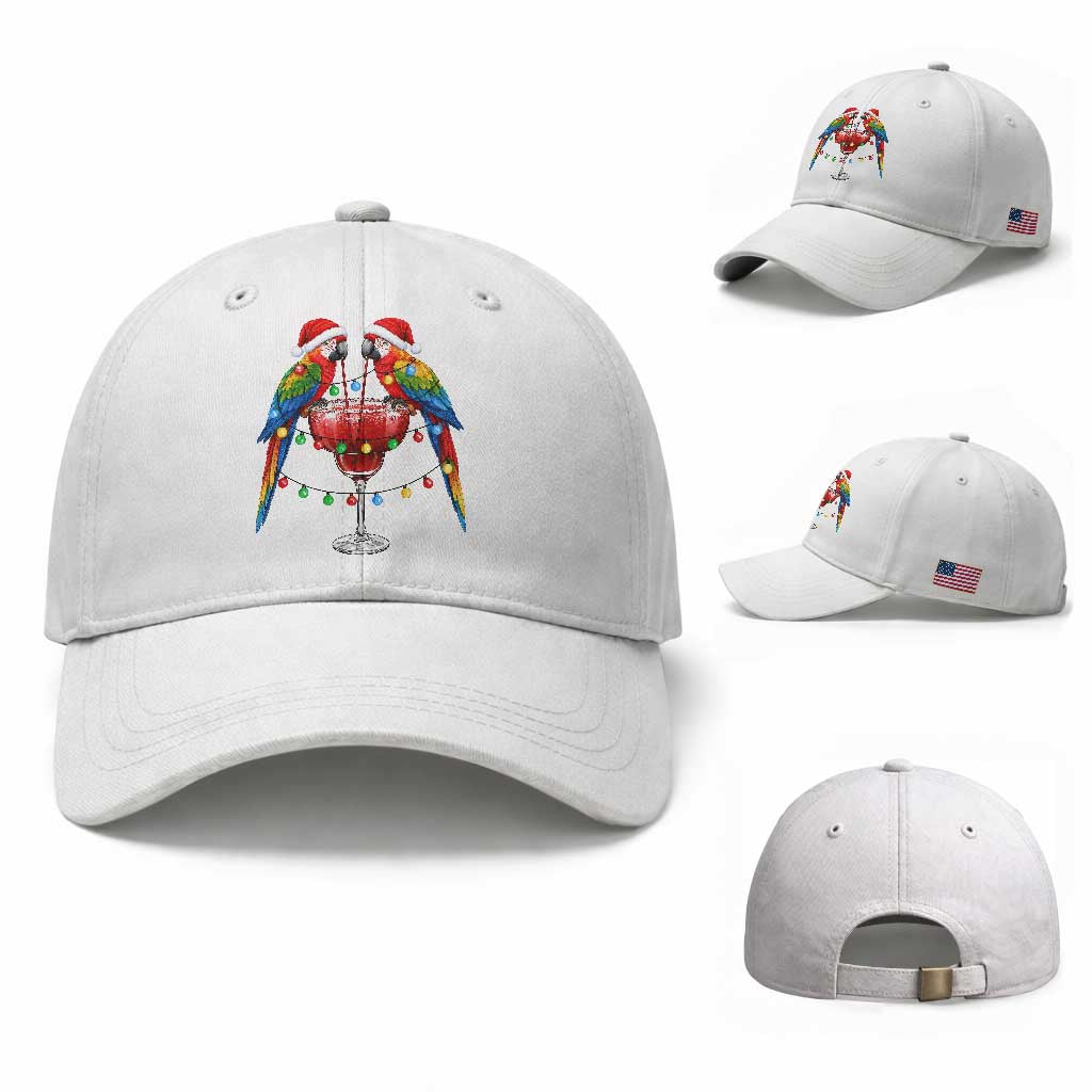 Christmas In July Parrots Baseball Cap Summer Beach Party Gift TS12 Baseball Cap Universal Fit White Print Your Wear
