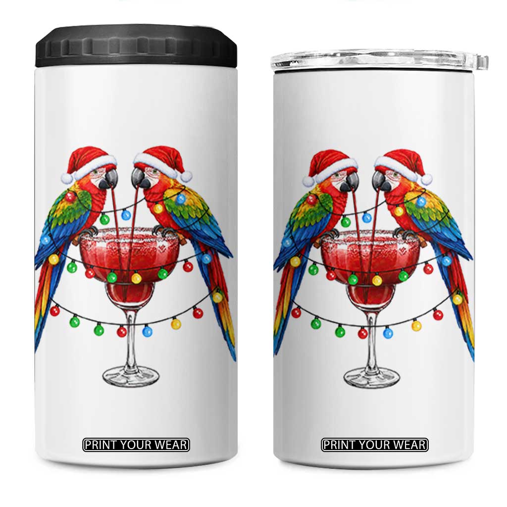 Christmas In July Parrots 4 in 1 Can Cooler Tumbler Summer Beach Party Gift TS12 One Size: 16 oz White Print Your Wear