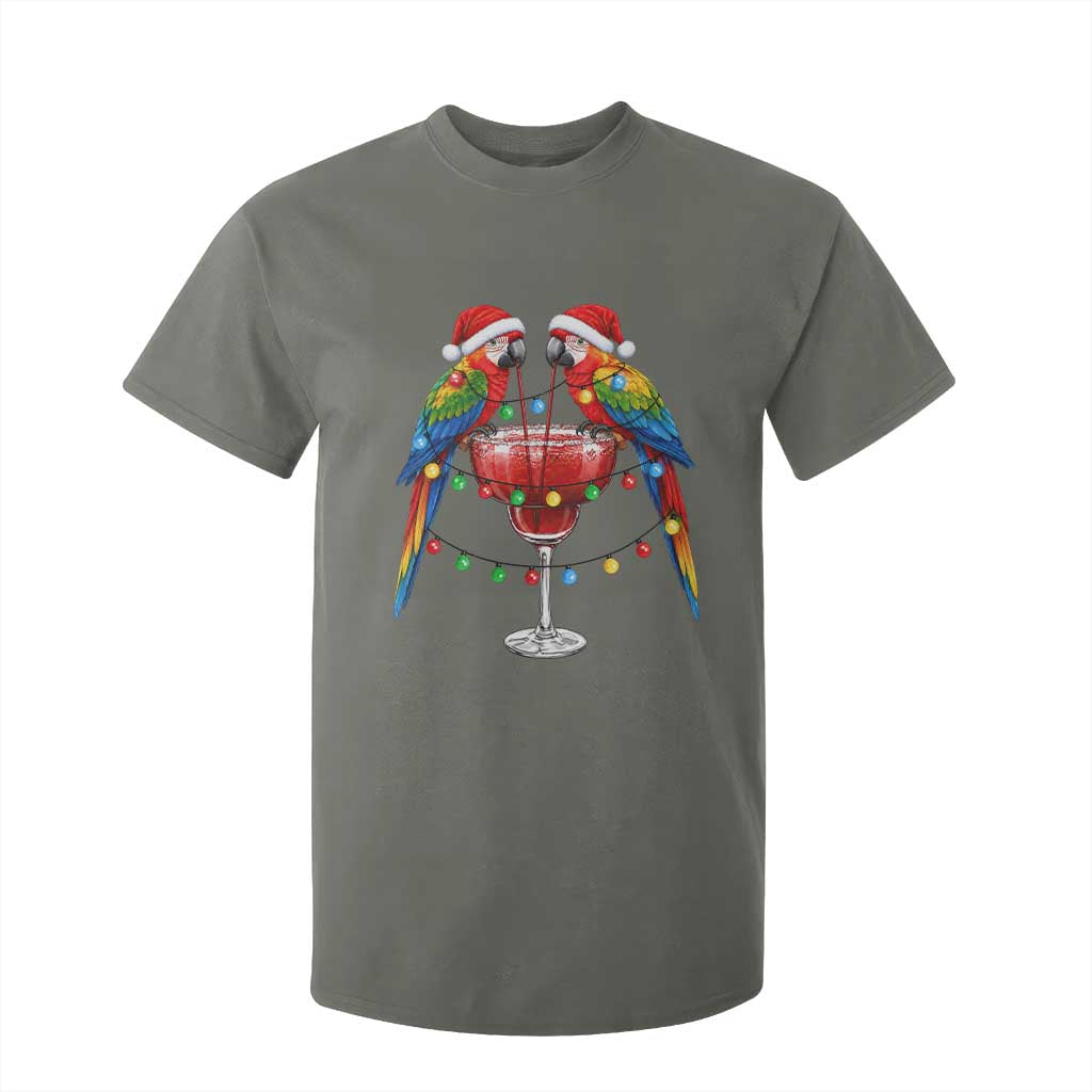 Christmas In July Parrots T Shirt For Kid Summer Beach Party Gift TS12 Military Green Print Your Wear