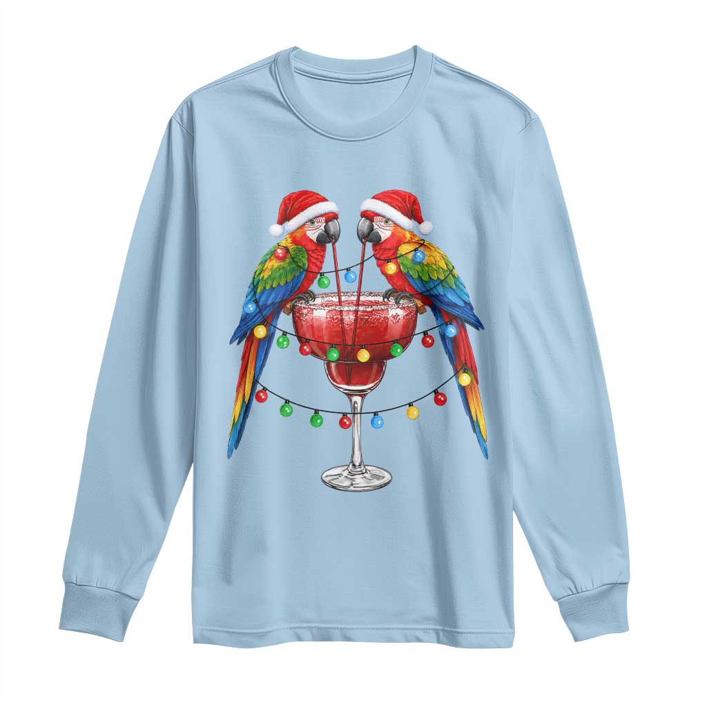 Christmas In July Parrots Long Sleeve Shirt Summer Beach Party Gift TS12 Light Blue Print Your Wear