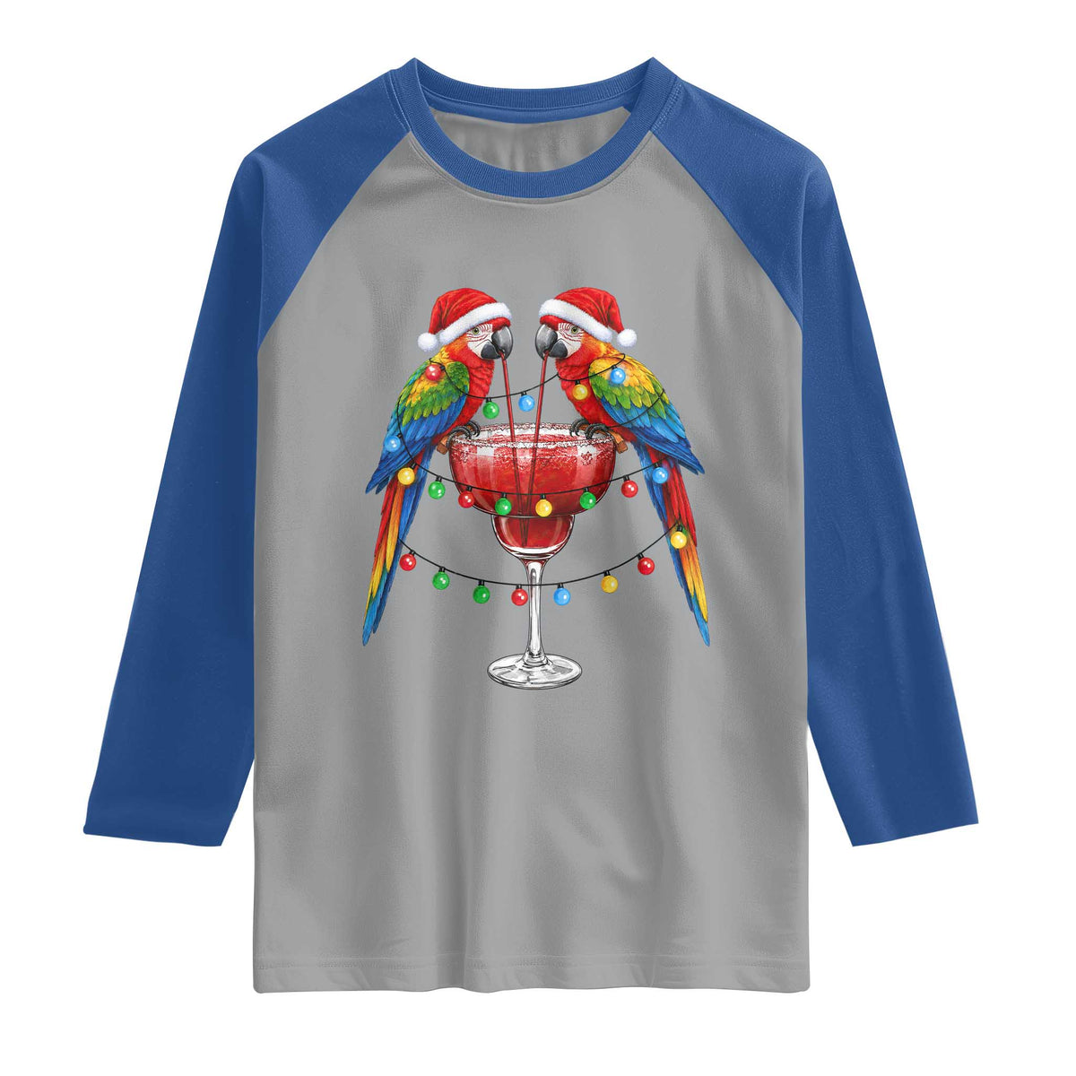 Christmas In July Parrots Raglan Shirt Summer Beach Party Gift TS12 Sport Gray Royal Print Your Wear