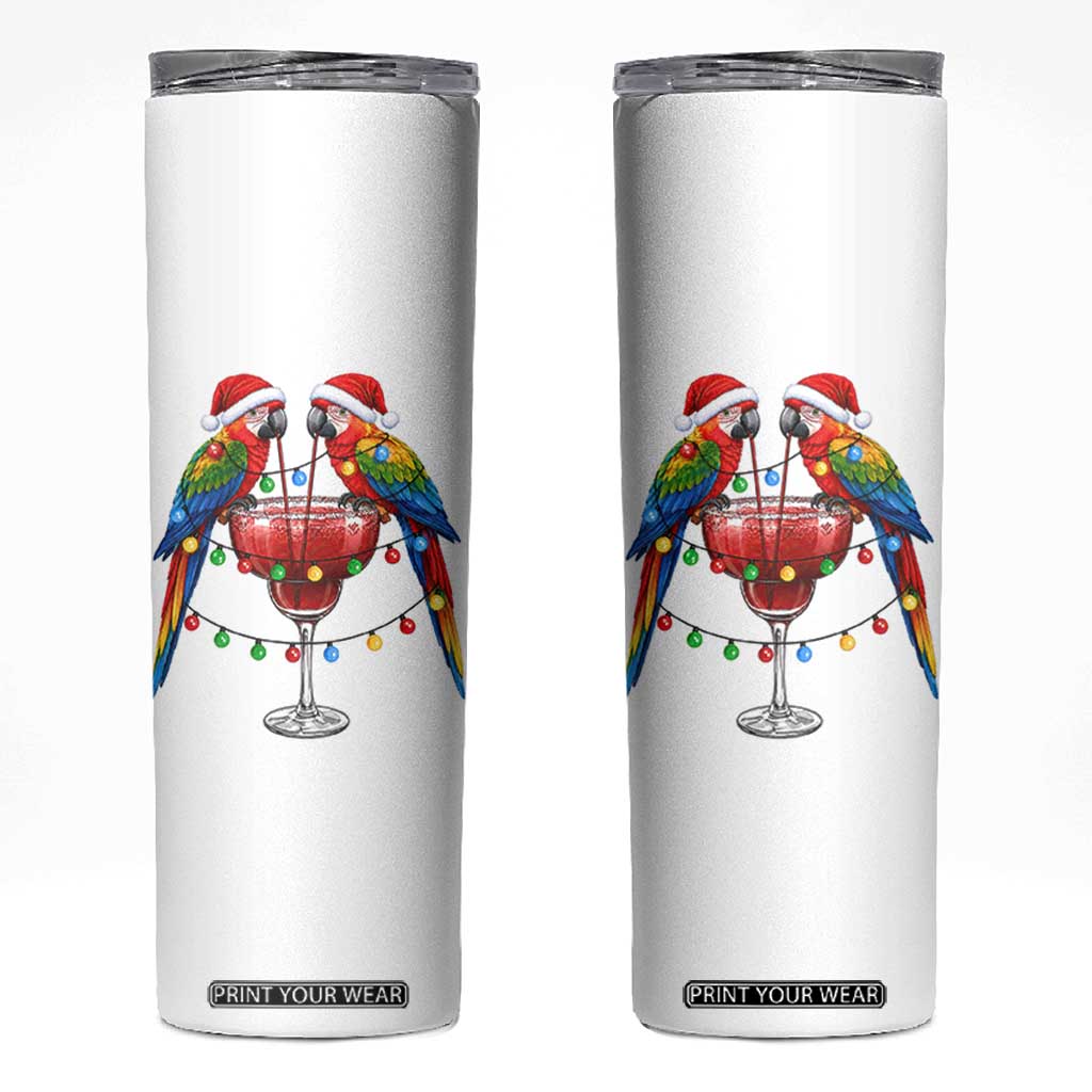 Christmas In July Parrots Skinny Tumbler Summer Beach Party Gift TS12 White Print Your Wear