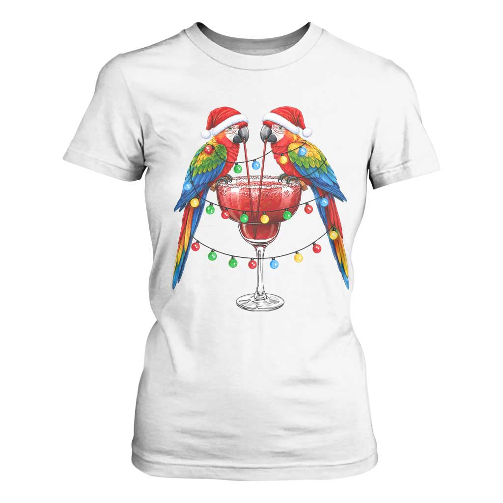 Christmas In July Parrots T Shirt For Women Summer Beach Party Gift TS12 White Print Your Wear