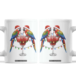 Christmas In July Parrots Coffee Mug Summer Beach Party Gift TS12 White Print Your Wear