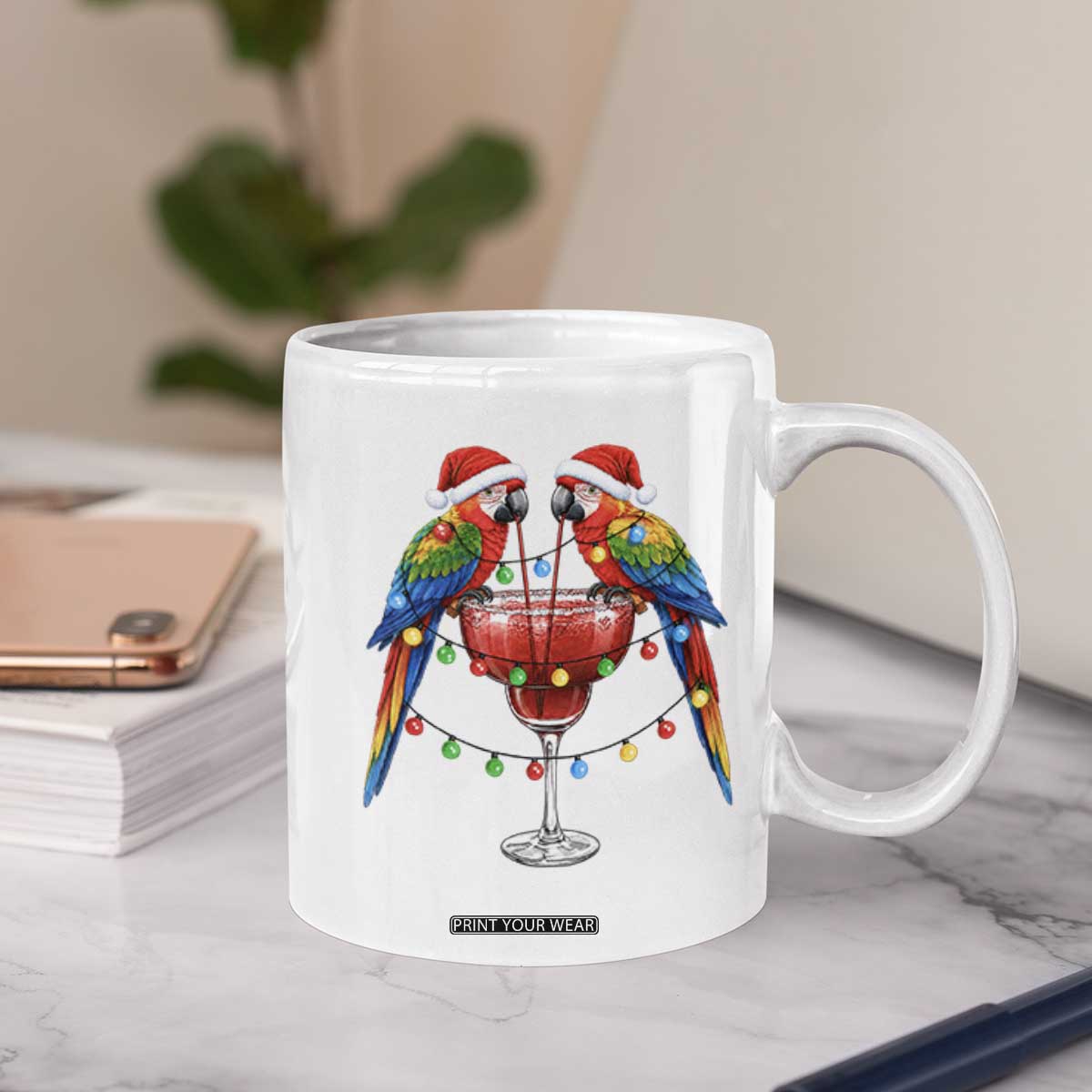 Christmas In July Parrots Coffee Mug Summer Beach Party Gift TS12 Print Your Wear