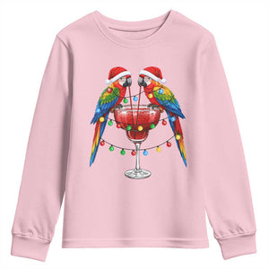 Christmas In July Parrots Youth Sweatshirt Summer Beach Party Gift TS12 Light Pink Print Your Wear