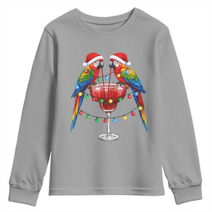 Christmas In July Parrots Youth Sweatshirt Summer Beach Party Gift TS12 Sport Gray Print Your Wear