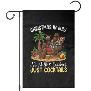 Funny Christmas In July Bigfoot Garden Flag No Milk And Cookies Just Cocktails TS12 Black Print Your Wear