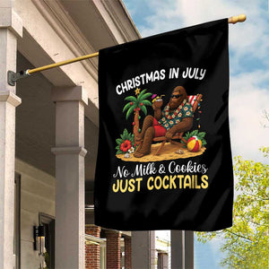 Funny Christmas In July Bigfoot Garden Flag No Milk And Cookies Just Cocktails TS12 Print Your Wear