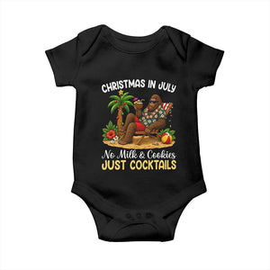 Funny Christmas In July Bigfoot Baby Onesie No Milk And Cookies Just Cocktails TS12 Black Print Your Wear