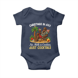 Funny Christmas In July Bigfoot Baby Onesie No Milk And Cookies Just Cocktails TS12 Navy Print Your Wear