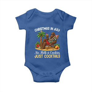 Funny Christmas In July Bigfoot Baby Onesie No Milk And Cookies Just Cocktails TS12 Royal Blue Print Your Wear