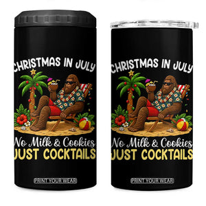 Funny Christmas In July Bigfoot 4 in 1 Can Cooler Tumbler No Milk And Cookies Just Cocktails TS12 One Size: 16 oz Black Print Your Wear