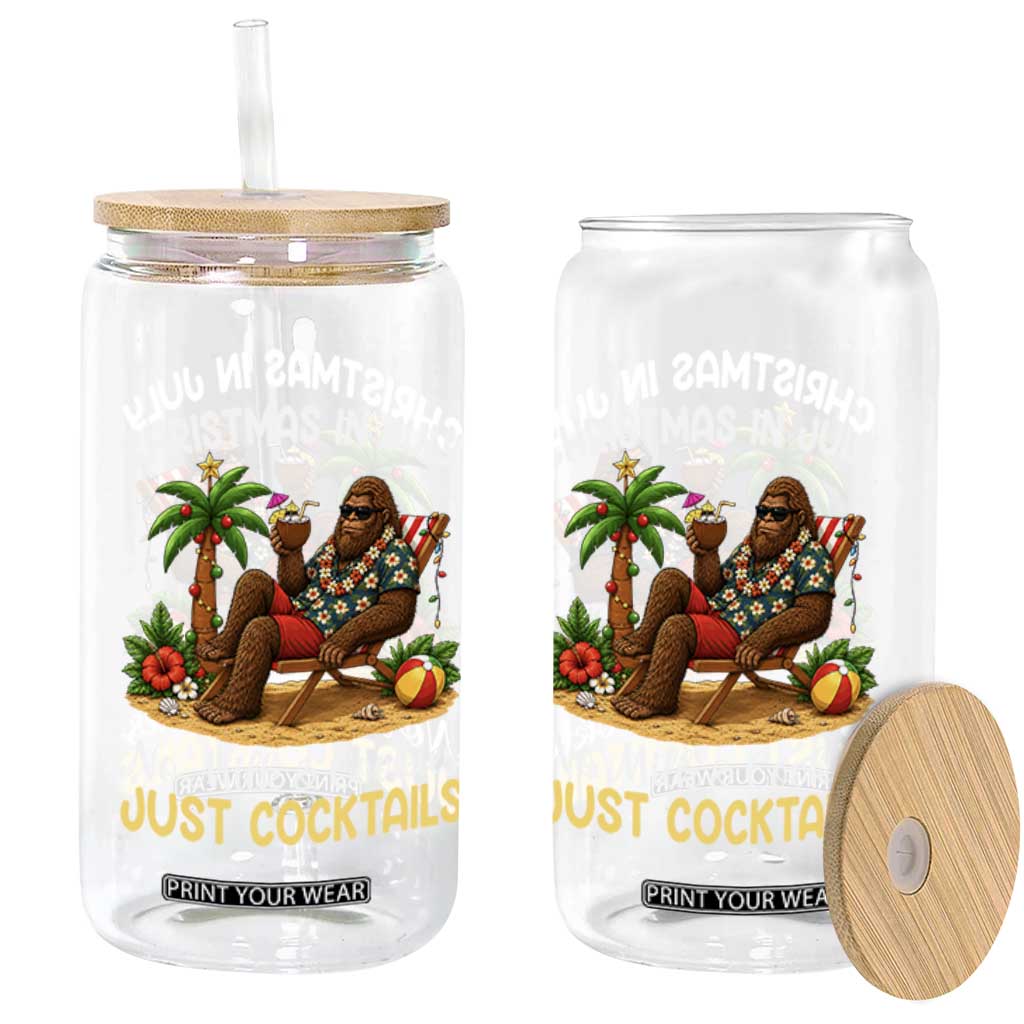 Funny Christmas In July Bigfoot Glass Can No Milk And Cookies Just Cocktails TS12 Print Your Wear