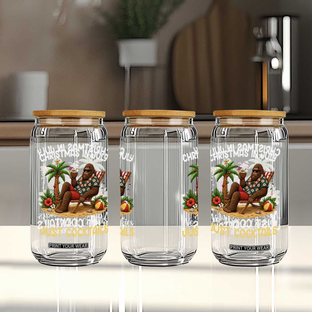 Funny Christmas In July Bigfoot Glass Can No Milk And Cookies Just Cocktails TS12 Print Your Wear