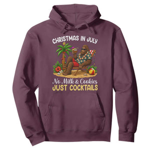Funny Christmas In July Bigfoot Hoodie No Milk And Cookies Just Cocktails TS12 Maroon Print Your Wear
