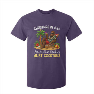Funny Christmas In July Bigfoot T Shirt For Kid No Milk And Cookies Just Cocktails TS12 Purple Print Your Wear