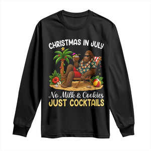 Funny Christmas In July Bigfoot Long Sleeve Shirt No Milk And Cookies Just Cocktails TS12 Black Print Your Wear