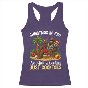 Funny Christmas In July Bigfoot Racerback Tank Top No Milk And Cookies Just Cocktails TS12 Purple Print Your Wear