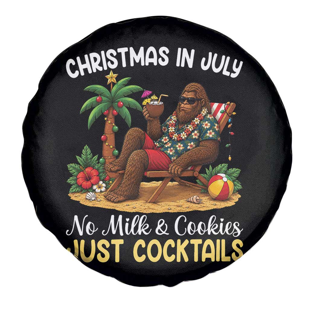 Funny Christmas In July Bigfoot Spare Tire Cover No Milk And Cookies Just Cocktails TS12 Print Your Wear
