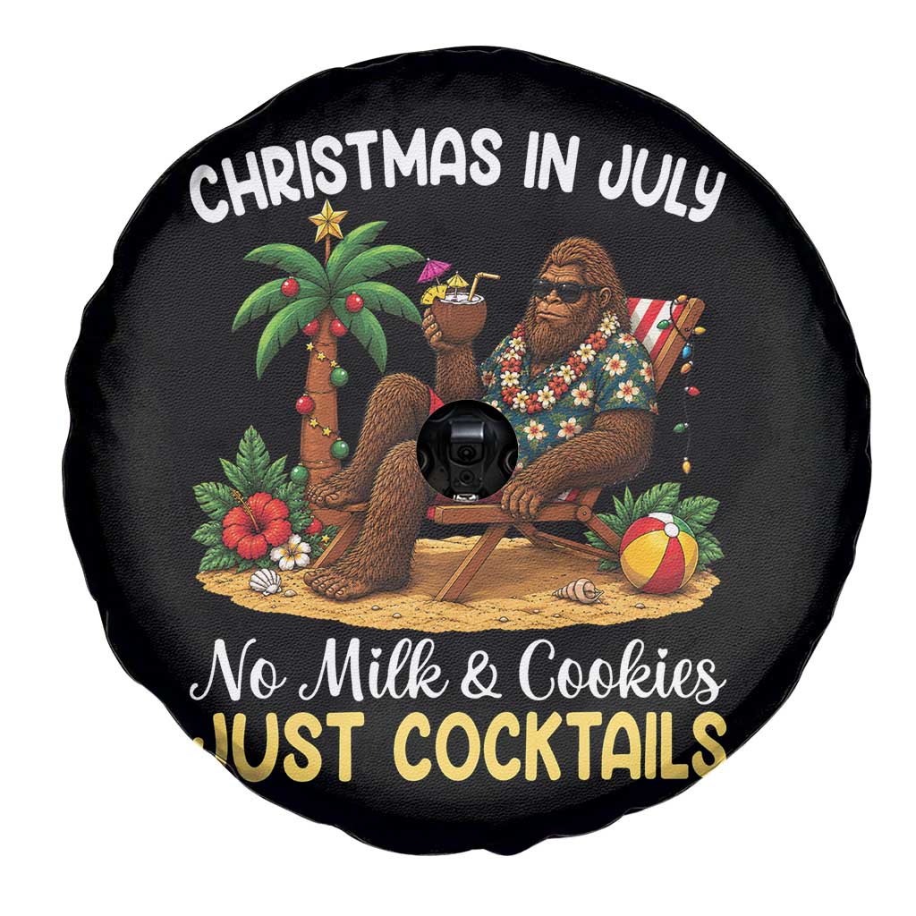 Funny Christmas In July Bigfoot Spare Tire Cover No Milk And Cookies Just Cocktails TS12 Print Your Wear
