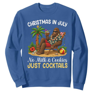 Funny Christmas In July Bigfoot Sweatshirt No Milk And Cookies Just Cocktails TS12 Royal Blue Print Your Wear