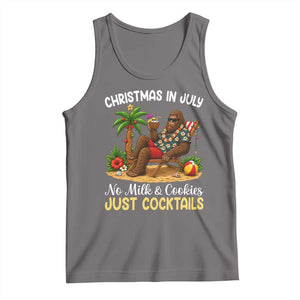 Funny Christmas In July Bigfoot Tank Top No Milk And Cookies Just Cocktails TS12 Deep Heather Print Your Wear