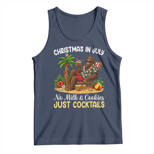 Funny Christmas In July Bigfoot Tank Top No Milk And Cookies Just Cocktails TS12 Navy Print Your Wear