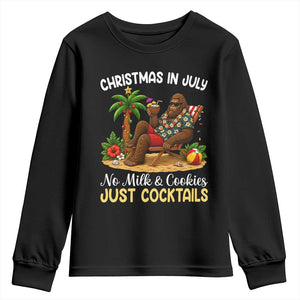 Funny Christmas In July Bigfoot Youth Sweatshirt No Milk And Cookies Just Cocktails TS12 Black Print Your Wear