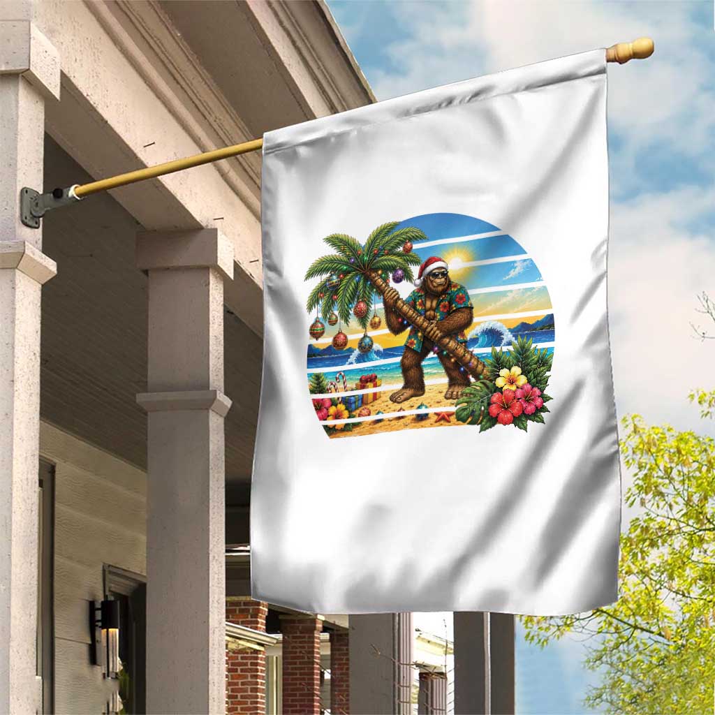 Funny Christmas In July Bigfoot Garden Flag Tropical Vacation Graphic TS12 Print Your Wear