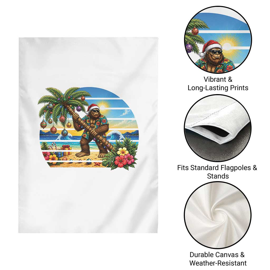 Funny Christmas In July Bigfoot Garden Flag Tropical Vacation Graphic TS12 Print Your Wear