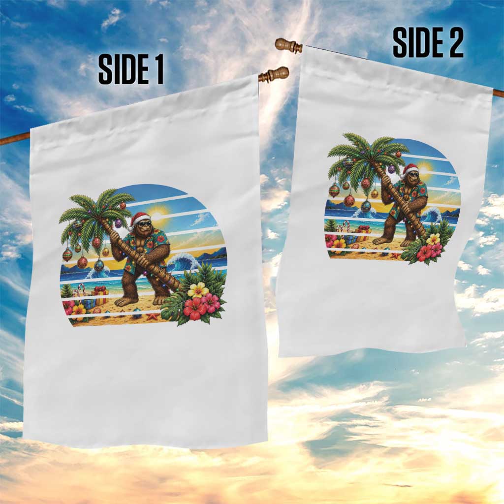 Funny Christmas In July Bigfoot Garden Flag Tropical Vacation Graphic TS12 Print Your Wear