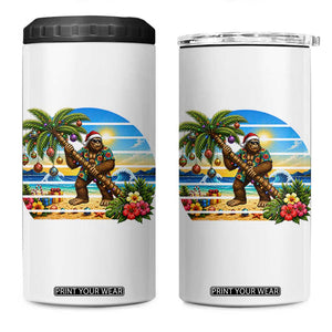 Funny Christmas In July Bigfoot 4 in 1 Can Cooler Tumbler Tropical Vacation Graphic TS12 One Size: 16 oz White Print Your Wear