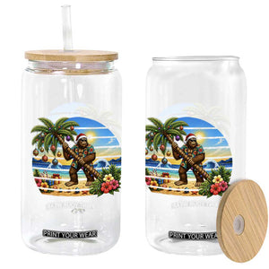 Funny Christmas In July Bigfoot Glass Can Tropical Vacation Graphic TS12 Print Your Wear