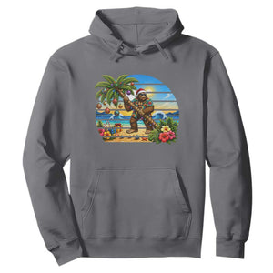 Funny Christmas In July Bigfoot Hoodie Tropical Vacation Graphic