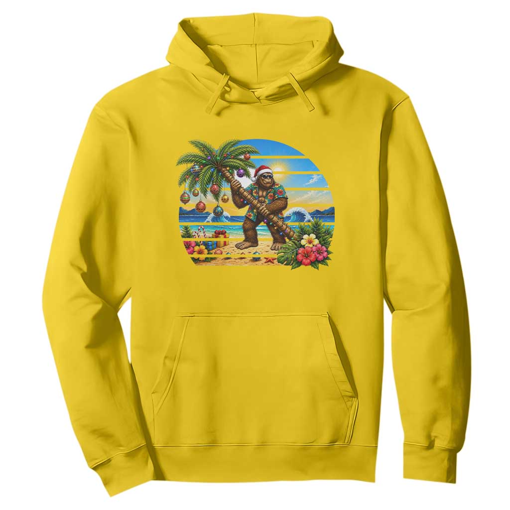 Funny Christmas In July Bigfoot Hoodie Tropical Vacation Graphic