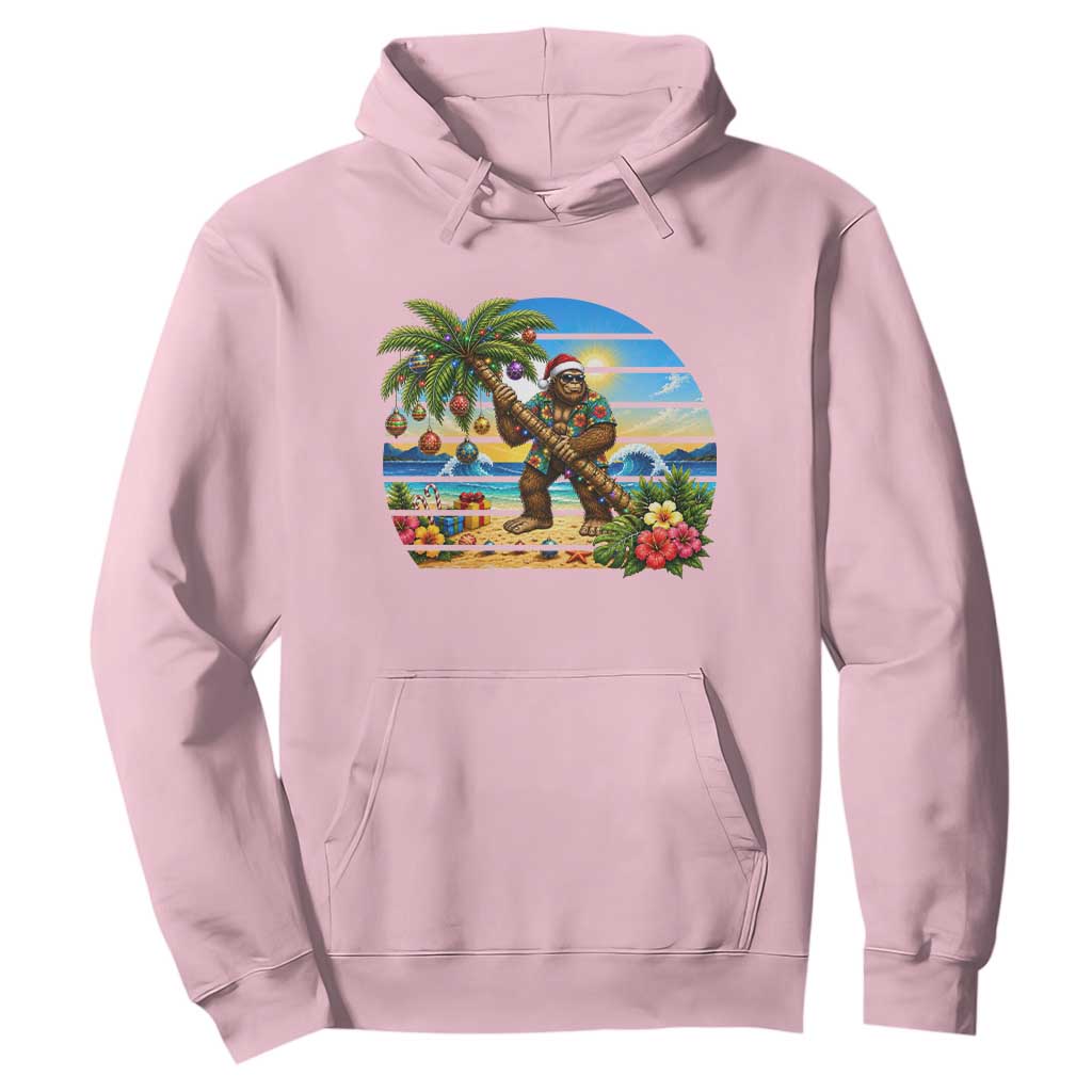 Funny Christmas In July Bigfoot Hoodie Tropical Vacation Graphic