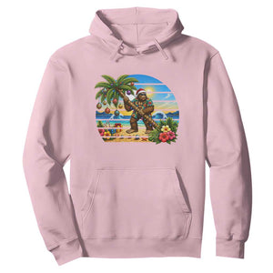 Funny Christmas In July Bigfoot Hoodie Tropical Vacation Graphic