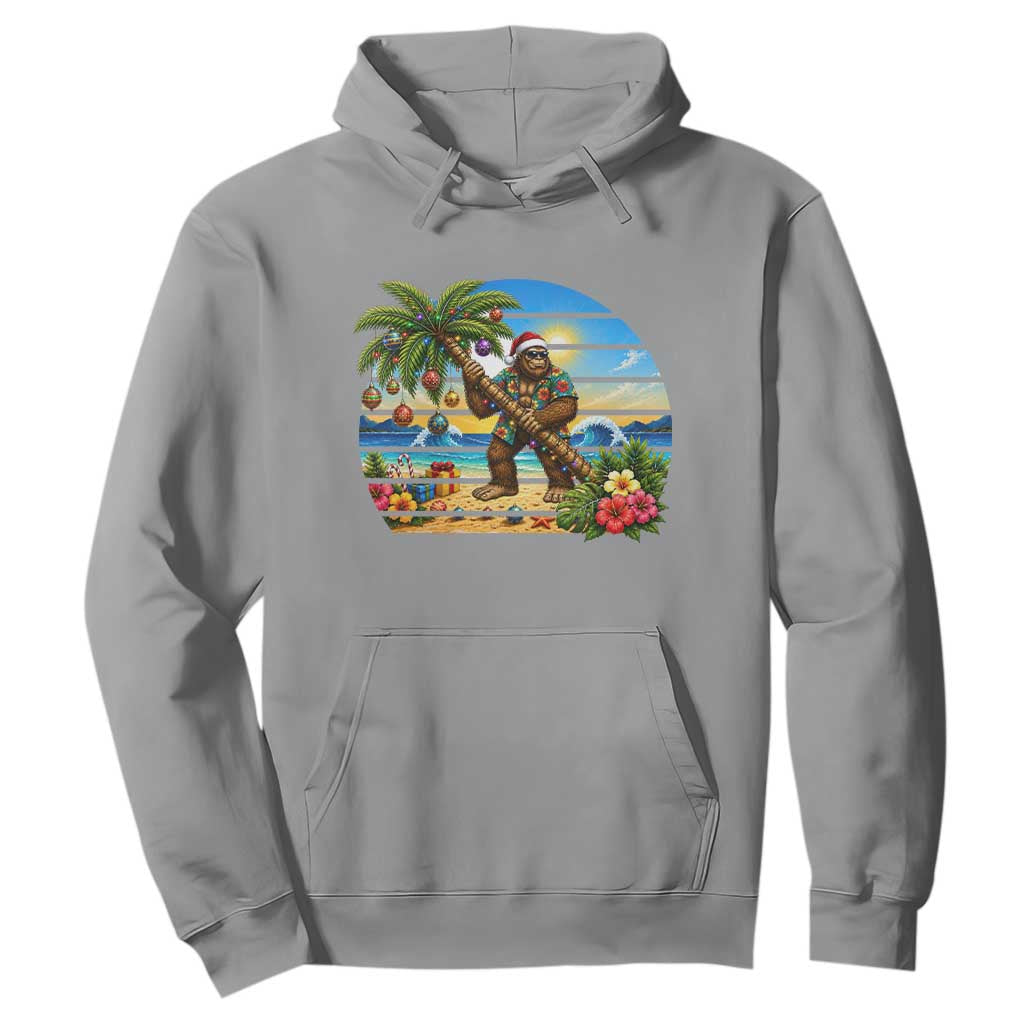 Funny Christmas In July Bigfoot Hoodie Tropical Vacation Graphic