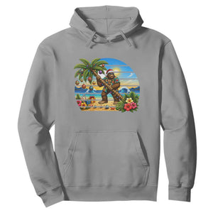 Funny Christmas In July Bigfoot Hoodie Tropical Vacation Graphic