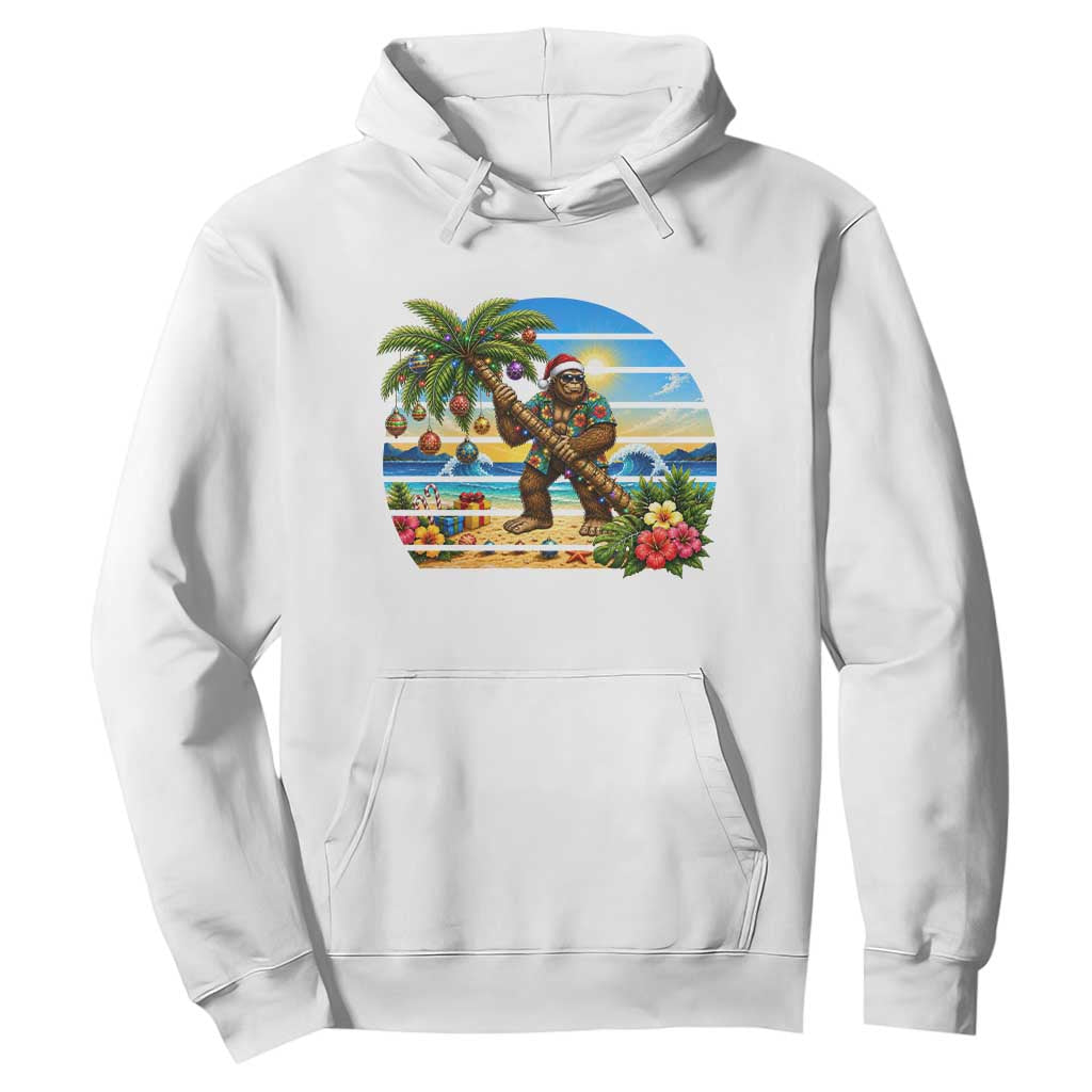Funny Christmas In July Bigfoot Hoodie Tropical Vacation Graphic