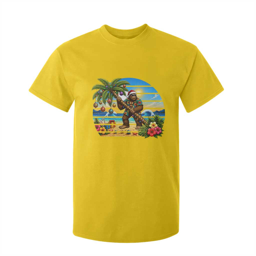 Funny Christmas In July Bigfoot T Shirt For Kid Tropical Vacation Graphic TS12 Daisy Print Your Wear
